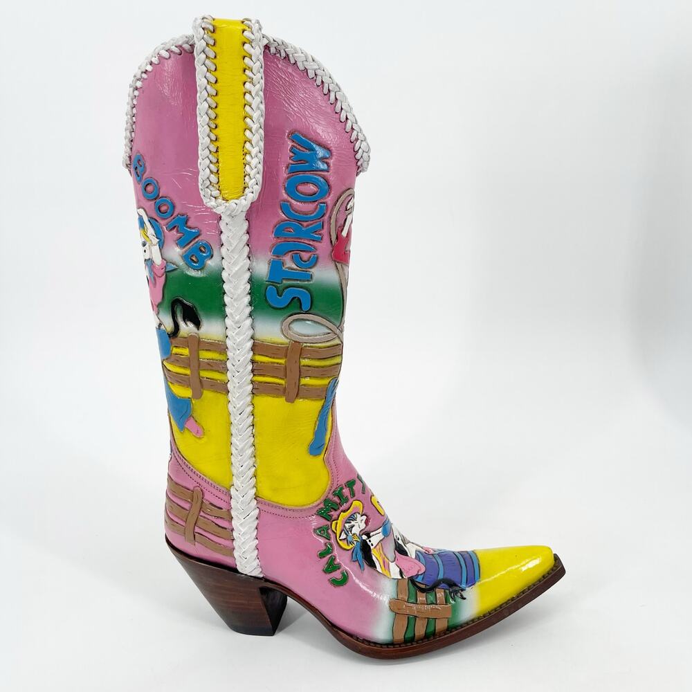 RARE Old Gringo Pink Calamity Cartoon Star Cow Cowgirl Rodeo Boots Women’s 6.5 - Picture 2 of 13